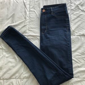 High waisted dark jeggings